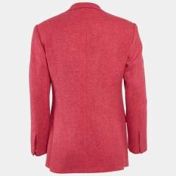 Ralph Lauren Purple Label Pink Herringbone Wool Blend Custom Fit Blazer M