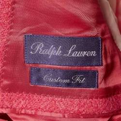 Ralph Lauren Purple Label Pink Herringbone Wool Blend Custom Fit Blazer M