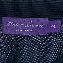 مملوكة مسبقًا Ralph Lauren Purple Label Navy Blue Cotton Pique Polo T-Shirt XXL