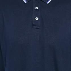 مملوكة مسبقًا Ralph Lauren Purple Label Navy Blue Cotton Pique Polo T-Shirt XXL