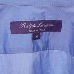 Ralph Lauren Purple Label Blue Cotton Long Sleeve Shirt S