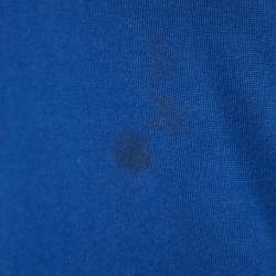 Pre Owned Ralph Lauren Purple Label Blue Jersey Long Sleeve Polo T-Shirt M