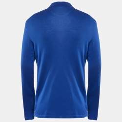 Pre Owned Ralph Lauren Purple Label Blue Jersey Long Sleeve Polo T-Shirt M