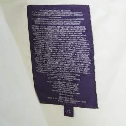 Pre Owned Ralph Lauren Purple Label White Cotton Slim Fit Cargo Pants L