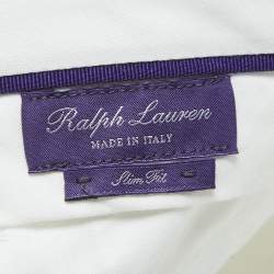 Pre Owned Ralph Lauren Purple Label White Cotton Slim Fit Cargo Pants L