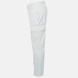 Pre Owned Ralph Lauren Purple Label White Cotton Slim Fit Cargo Pants L