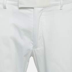 Pre Owned Ralph Lauren Purple Label White Cotton Slim Fit Cargo Pants L