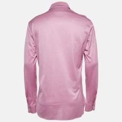 Ralph Lauren Purple Label Pink Cotton Button Front Tailored Fit Shirt L