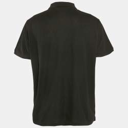 Ralph Lauren Purple Label Black Pique Cotton Polo T-Shirt XXL