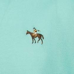Pre Owned Ralph Lauren Purple Label Blue Embroidered Cotton Pique Polo T-Shirt XXL