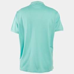 Pre Owned Ralph Lauren Purple Label Blue Embroidered Cotton Pique Polo T-Shirt XXL