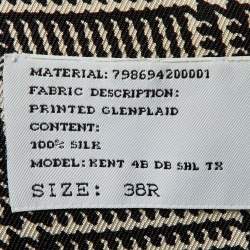 مملوكة مسبقًا Ralph Lauren Monochrome Houndsttooth Printed Silk Double Breasted Blazer M