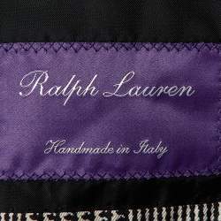مملوكة مسبقًا Ralph Lauren Monochrome Houndsttooth Printed Silk Double Breasted Blazer M