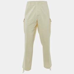 Pre Owned Ralph Lauren Purple Label Cream Cotton Cargo Pants XXL