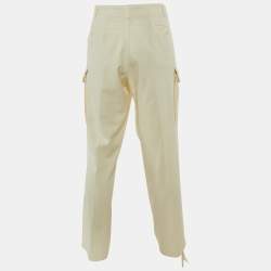 Pre Owned Ralph Lauren Purple Label Cream Cotton Cargo Pants XXL