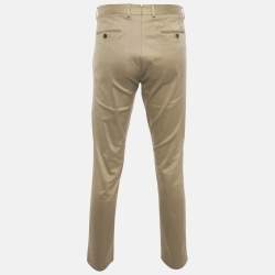 Pre Owned Ralph Lauren Purple Label Dark Beige Cotton Blend Trousers M