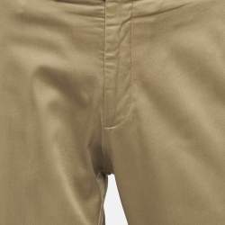 Pre Owned Ralph Lauren Purple Label Dark Beige Cotton Blend Trousers M
