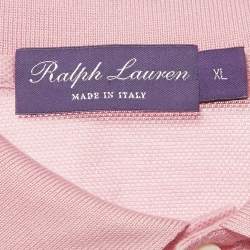 مملوكة مسبقًا قميص بولو رالف لورين قطن بيكيه أرجواني وردي مقاس كبير جداً جداً