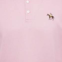 مملوكة مسبقًا قميص بولو رالف لورين قطن بيكيه أرجواني وردي مقاس كبير جداً جداً