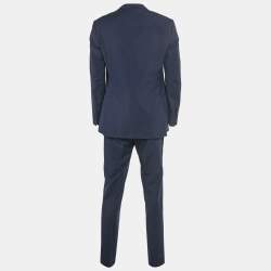 Pre Owned Ralph Lauren Purple Label Blue Wool Custom Fit Suit L/XL