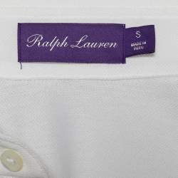 Pre Owned Ralph Lauren Purple Label White Cotton Polo T-Shirt S