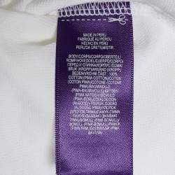 Pre Owned Ralph Lauren Purple Label White Cotton Polo T-Shirt S