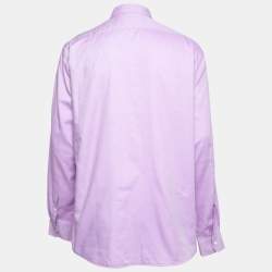 Pre Owned Ralph Lauren Lavender Cotton Logo Embroidered Button Down Shirt S