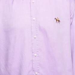Pre Owned Ralph Lauren Lavender Cotton Logo Embroidered Button Down Shirt S