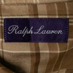 Pre Owned Ralph Lauren Brown Checkered Cotton Button Front Shirt M