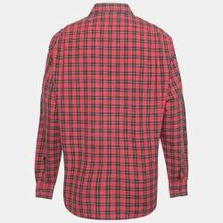 Pre Owned Ralph Lauren Purple Label Red Checked Cotton Button Front Shirt XL 