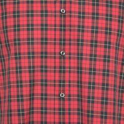 Pre Owned Ralph Lauren Purple Label Red Checked Cotton Button Front Shirt XL 