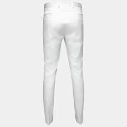 Pre Owned Ralph Lauren Purple Label White Cotton Slim Fit Trousers XXL Waist 38"