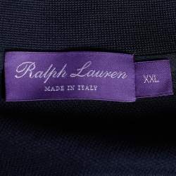 Pre Owned Ralph Lauren Purple Label Navy Blue Cotton Pique Polo T-Shirt XXL