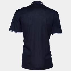 Pre Owned Ralph Lauren Purple Label Navy Blue Cotton Pique Polo T-Shirt XXL