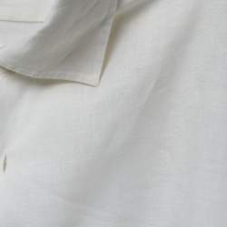 Pre Owned Ralph Lauren Purple Label Bone White Linen Button Front Shirt L