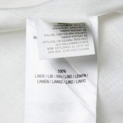 Pre Owned Ralph Lauren Purple Label Bone White Linen Button Front Shirt L