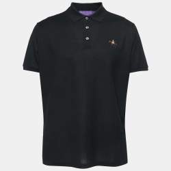 Pre Owned Ralph Lauren Purple Label Black Cotton Pique T-Shirt XL