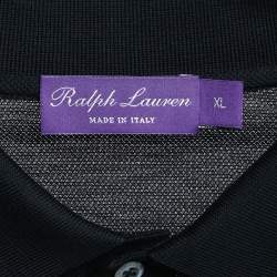 Pre Owned Ralph Lauren Purple Label Black Cotton Pique T-Shirt XL