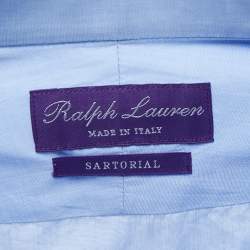 Pre Owned Ralph Lauren Purple Label Blue Cotton Button Front Sartorial Shirt 2XL