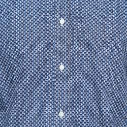 Pre Owned Ralph Lauren Purple Label Blue Printed Cotton Button Down Shirt L