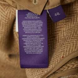 Pre Owned Ralph Lauren Purple Label Beige Herringbone Wool Blazer XL