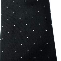 Pre Owned Ralph Lauren Dark Green Dotted Silk Classic TIe