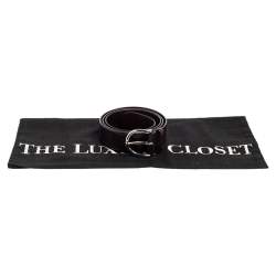 Pre Owned Ralph Lauren Dark Brown Leather Buckle Belt 90CM