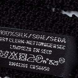 Pre Owned Ralph Lauren Black Knit Silk Skinny Tie