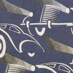 Ralph Lauren Navy Blue Abstract Jacquard Silk Tie