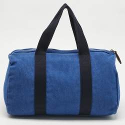 Pre Owned Ralph Lauren Blue Canvas Embroidered Duffel Bag