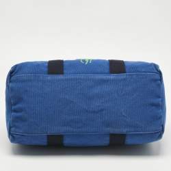 Pre Owned Ralph Lauren Blue Canvas Embroidered Duffel Bag