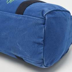 Pre Owned Ralph Lauren Blue Canvas Embroidered Duffel Bag