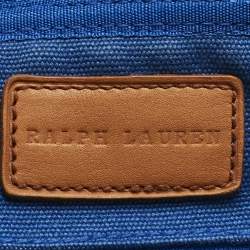 Pre Owned Ralph Lauren Blue Canvas Embroidered Duffel Bag