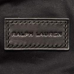 Pre Owned Ralph Lauren Black Leather and Nylon Striped Duffel Bags